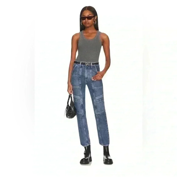 AGOLDE Cooper Cargo Straight Leg Jeans in Rank Size 31 Color Regulation - Picture 1 of 15